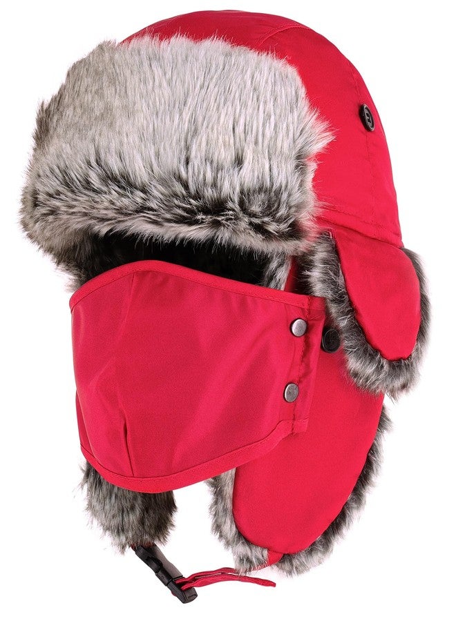 CHOK.LIDS Waterproof Winter Trappers Unisex Premium Strength Ushanka Ear Flap Chin Strap Cold Weather Outdoor (Red) - Image 1